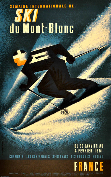 Ski Du Mont Blanc Vintage Print