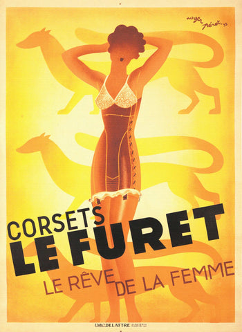 Corsets Le Furet Vintage poster art Print