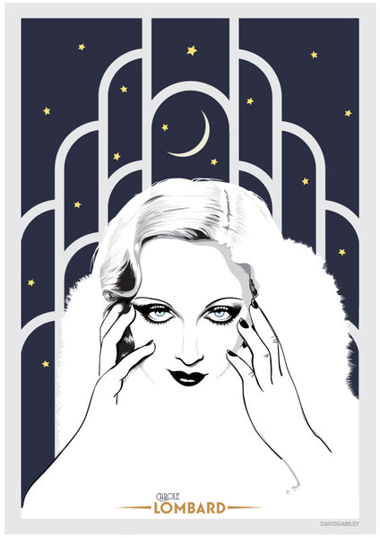Carole Lombard portrait art print