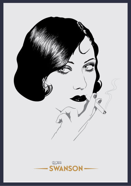 Gloria Swanson portrait art print