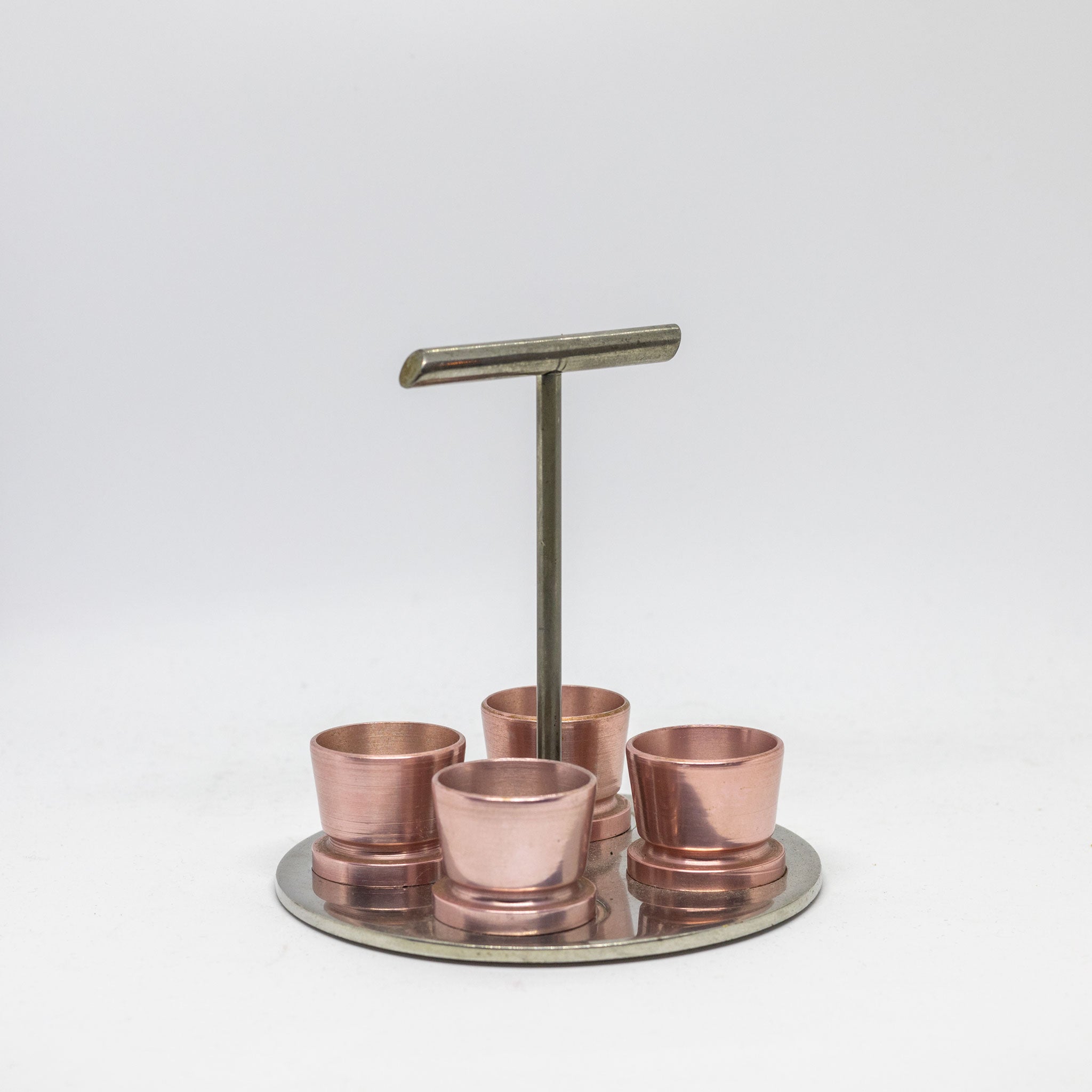 Copper & Chrome 1930s Egg Cup Set
