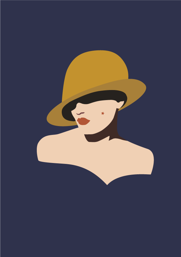 Lady online in hat