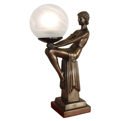 Seated Lady Deco Ball Lamp